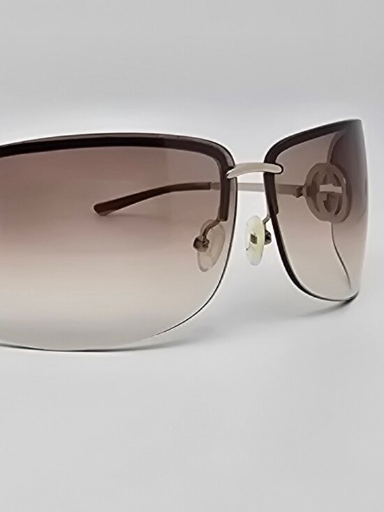 *SOLD* Gucci GG2782/S Gold Frame Brown Gradient Lens Semi-Rimless Sunglasses - Picture 9 of 15